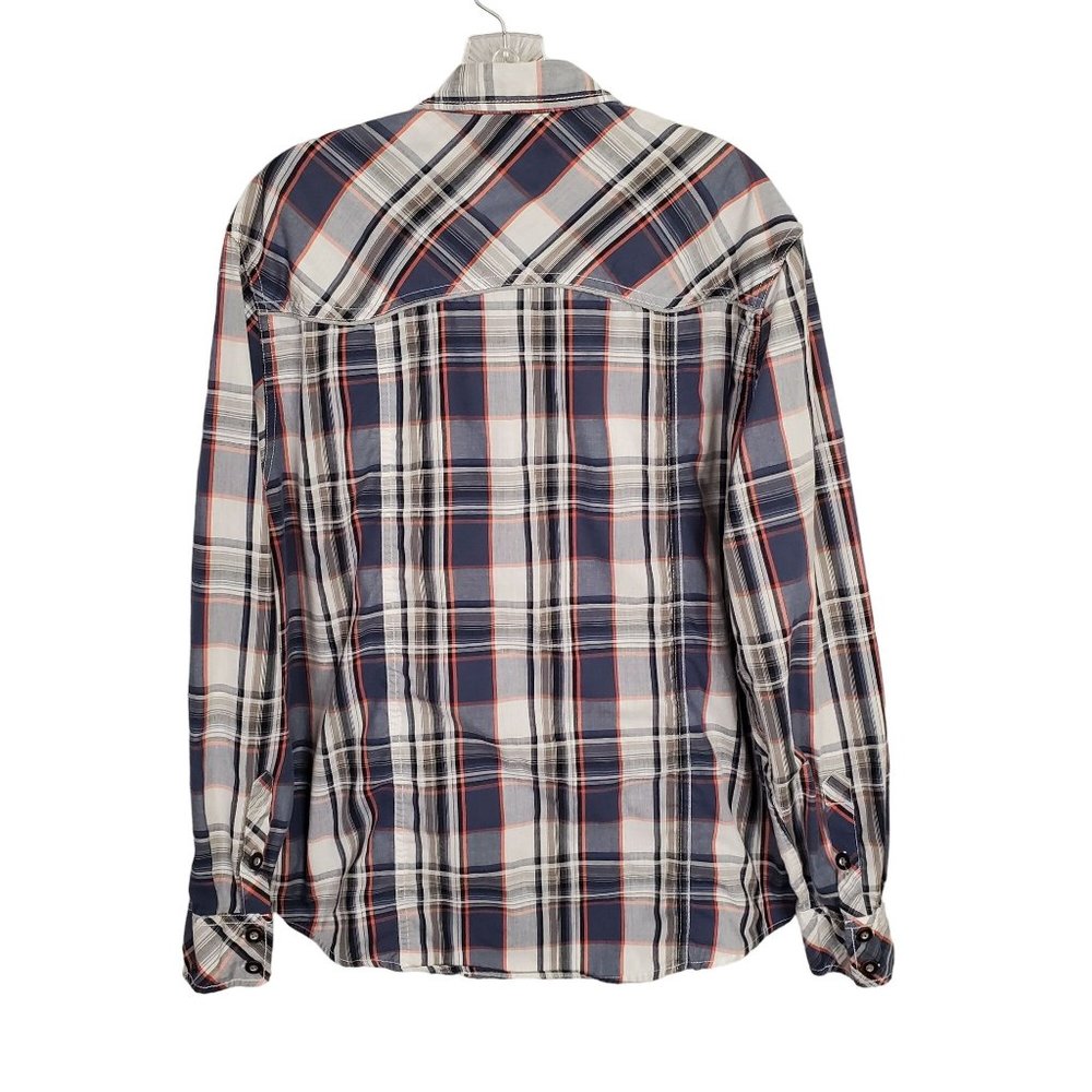 Helix Size L Shirt Casual Western Cowboy Button Front Athletic Fit Chest Pockets - Picture 3 of 8